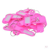 100pcs Removable Waterproof Key Tags ID Name Card Tags Mark Label Pink