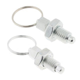 2 Pieces Stainless Steel Non Lock-Out Indexing Plunger with Pull Ring M8&M12