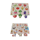 2 Piece Wooden Peg Jigsaw Puzzle Kids Preschool Educational Toy Gift 04