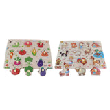2 Piece Wooden Peg Jigsaw Puzzle Kids Preschool Educational Toy Gift 04