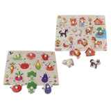 2 Piece Wooden Peg Jigsaw Puzzle Kids Preschool Educational Toy Gift 04