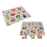 2 Piece Wooden Peg Jigsaw Puzzle Kids Preschool Educational Toy Gift 04