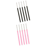 10 Pieces Pulling Hook Needle Tools for Micro Ring Hair Extension Pink+Black