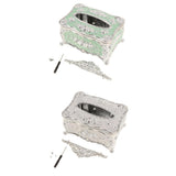 2Pcs Silver White &Green Acrylic Tissue Holder Luxury Napkin Box Cover