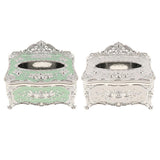 2Pcs Silver White &Green Acrylic Tissue Holder Luxury Napkin Box Cover