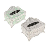 2Pcs Silver White &Green Acrylic Tissue Holder Luxury Napkin Box Cover