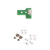 1 Set Buttons Conductive Rubber Pad for PS4 Controller + USB Charging Port
