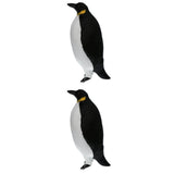 2Pcs Artificial Simulation Ornaments Feathered Fake Penguin Decor L +S