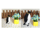 2Pcs Artificial Simulation Ornaments Feathered Fake Penguin Decor L +S