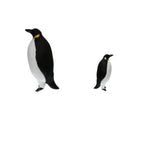 2Pcs Artificial Simulation Ornaments Feathered Fake Penguin Decor L +S