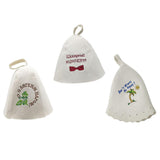 3Pcs Wool Hat for Sauna Banya Bath House Head Protection Embroidered Unisex