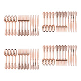 48 Pieces Disposable Plastic Forks Spoons Knifes Party Decorations Rose Gold