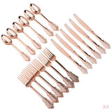48 Pieces Disposable Plastic Forks Spoons Knifes Party Decorations Rose Gold