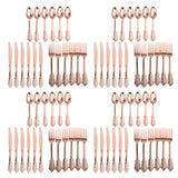 48 Pieces Disposable Plastic Forks Spoons Knifes Party Decorations Rose Gold