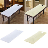 2 Nonslip Massage Table Sheet Cover with Elastic Band 190x80cm White Beige