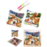 2 Set Rabbit Pillowcase Latch Hook Kit and 2pcs Latch Hook Tool for Beginner