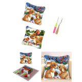 2 Set Rabbit Pillowcase Latch Hook Kit and 2pcs Latch Hook Tool for Beginner