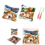 2 Set Rabbit Pillowcase Latch Hook Kit and 2pcs Latch Hook Tool for Beginner
