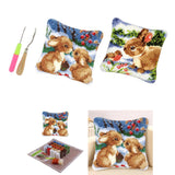 2 Set Rabbit Pillowcase Latch Hook Kit and 2pcs Latch Hook Tool for Beginner
