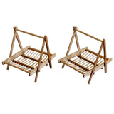 2pcs Bamboo Folding Basket Handmade Craft Food Drying Rack Restaurant Hotel
