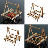 2pcs Bamboo Folding Basket Handmade Craft Food Drying Rack Restaurant Hotel