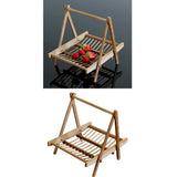 2pcs Bamboo Folding Basket Handmade Craft Food Drying Rack Restaurant Hotel