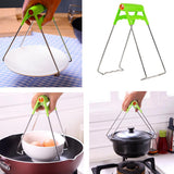 3pcs Steel Plate Gripper Clip Foldable Dish Tong Anti Heat Bowl Clamp