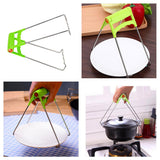 3pcs Steel Plate Gripper Clip Foldable Dish Tong Anti Heat Bowl Clamp