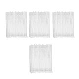 4Pcs Embroidered Lace Window Voile Sheer Curtain Valance Tiers 74x61cm White
