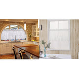 2pcs Embroidered Lace Window Voile Sheer Curtain Valance Tiers 74x61cm White