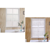 2pcs Embroidered Lace Window Voile Sheer Curtain Valance Tiers 74x61cm White