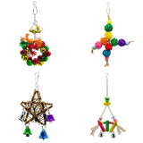 4 Pack Parrot Bird Cage Hanging Swing Parrot Chewing Climbing Playing Toy