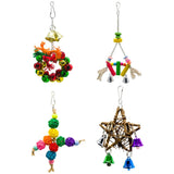 4 Pack Parrot Bird Cage Hanging Swing Parrot Chewing Climbing Playing Toy