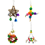 4 Pack Parrot Bird Cage Hanging Swing Parrot Chewing Climbing Playing Toy