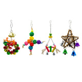 4 Pack Parrot Bird Cage Hanging Swing Parrot Chewing Climbing Playing Toy