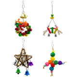 4 Pack Parrot Bird Cage Hanging Swing Parrot Chewing Climbing Playing Toy