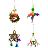 4 Pack Parrot Bird Cage Hanging Swing Parrot Chewing Climbing Playing Toy