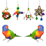 4 Pack Parrot Bird Cage Hanging Swing Parrot Chewing Climbing Playing Toy