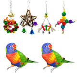 4 Pack Parrot Bird Cage Hanging Swing Parrot Chewing Climbing Playing Toy