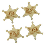 4x Ring Security Badge Pin Wooden Ring Bearer Gift for Boy Wedding Acce
