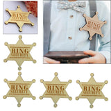 4x Ring Security Badge Pin Wooden Ring Bearer Gift for Boy Wedding Acce