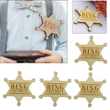 4x Ring Security Badge Pin Wooden Ring Bearer Gift for Boy Wedding Acce