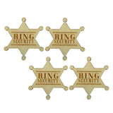 4x Ring Security Badge Pin Wooden Ring Bearer Gift for Boy Wedding Acce