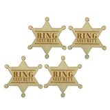 4x Ring Security Badge Pin Wooden Ring Bearer Gift for Boy Wedding Acce