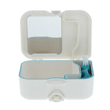 2X Portable Denture Case Built In Mirror Brush Teeth Storage Container Box