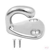12pcs Marine Grade Stainless Steel Boat Hook Coat and Hat Hooks Wall Mount