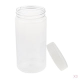 3Pcs Plastic Specimen Container Bottle Pot, Sample Jar Bottle 500ml
