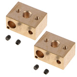 2pcs Brass Heater Block Copper Hotend V6 Nozzles Extruder 3D Printer Parts