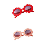Stylish Flower Kids Baby Boy Girl Soft Plastic UV400 Sunglasses Red + Pink