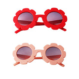 Stylish Flower Kids Baby Boy Girl Soft Plastic UV400 Sunglasses Red + Pink